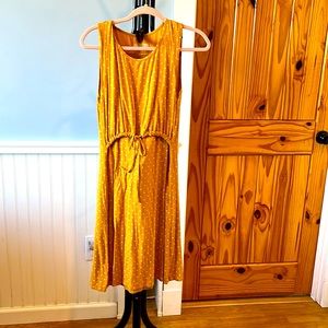 latched mama yellow polka dot drawstring dress